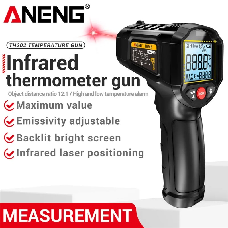 Industrial Laser Thermometer - ANENG TH202 Thermomètres industriels portables Test