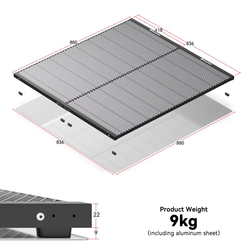 H4 840x828mm 2 pièces ensemble - Honeycomb Laser Bed avis et prix
